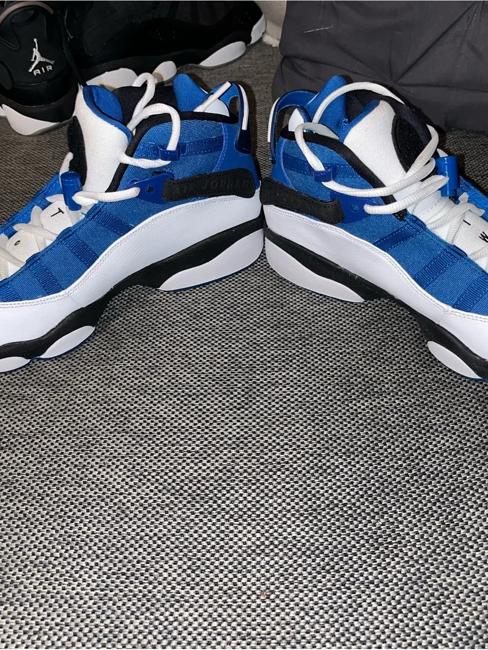 Jordan Kids Blue White and Black High-Top Sneakers
